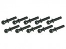 3RACING Common Hopup Ball Stud 4.8MM Ball Stud L=10 (10 pcs) - Black - 3RAC-BS4810/BL