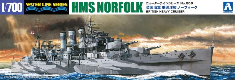 Aoshima 06744 - 1/700 British Heavy Cruiser Norfolk