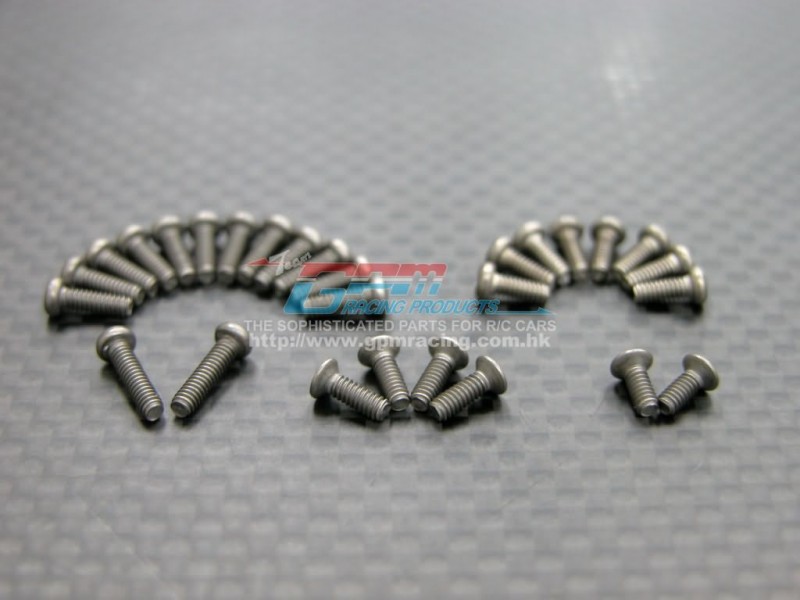 Kyosho Mini-Z AWD Titanium Full Screws set (2x5km-2pcs, 2x5pm-8pcs, 2x6pm-12pcs, 2x6km-4pcs, 2x8pm-2pcs) - 28pcs - GPM TMZAFSS