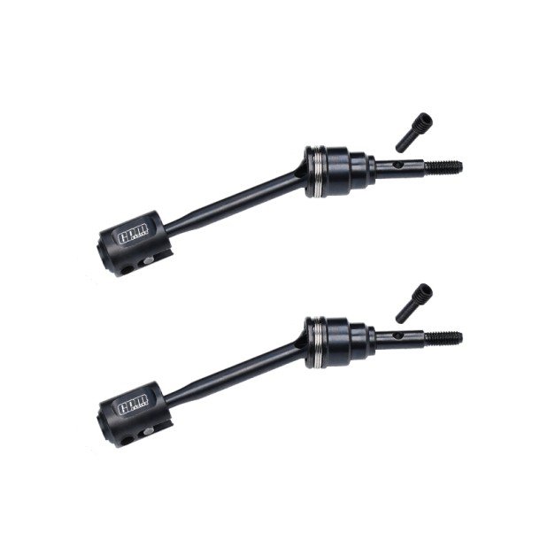 TRAXXAS MINI MAXX MONSTER TRUCK 4140 CARBON STEEL FRONT / REAR DRIVESHAFTS AND DRIVE CUPS - GPM TXMM050F/RS