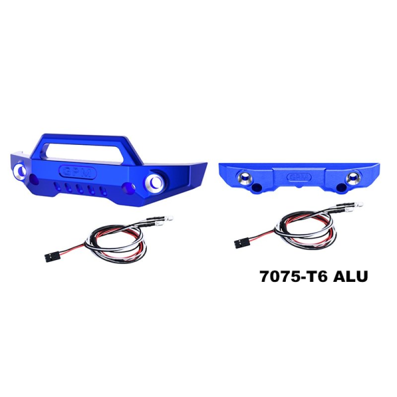 TRAXXAS MINI MAXX MONSTER TRUCK 77075 Alloy Front Bumper & Rear Bumper (With Led Lights) - GPM TXMM330FR