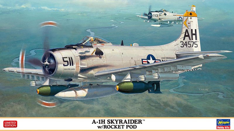 Hasegawa 02466 - 1/72 A-1H Skyraider w/Rocket Pod