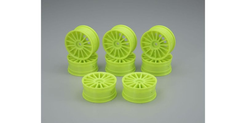 Kyosho 92012-8KYC - Aero 24 Wheel(15-Spoke/Fluorescence Yellow/8pcs)