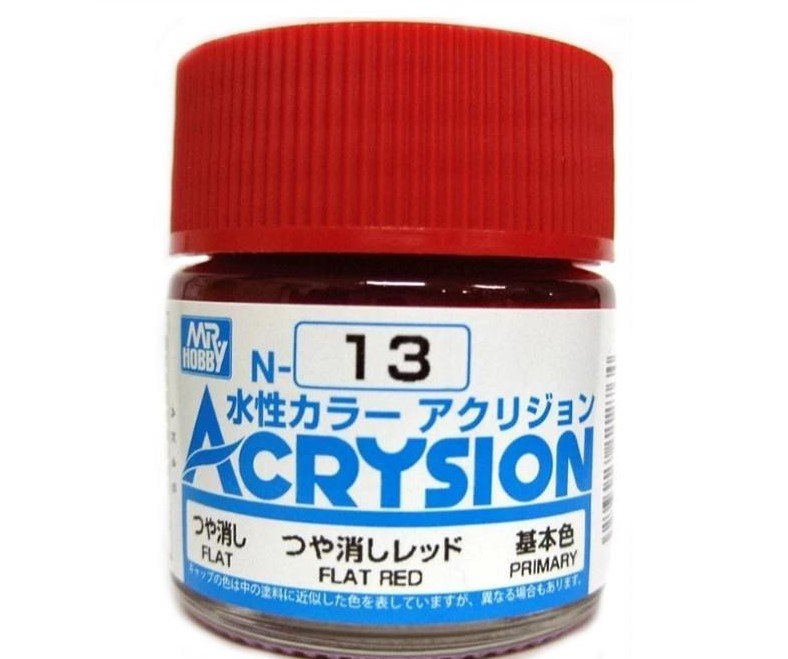 Mr.Hobby N13 - Acrysion Acrylic Flat Red Color 10ml