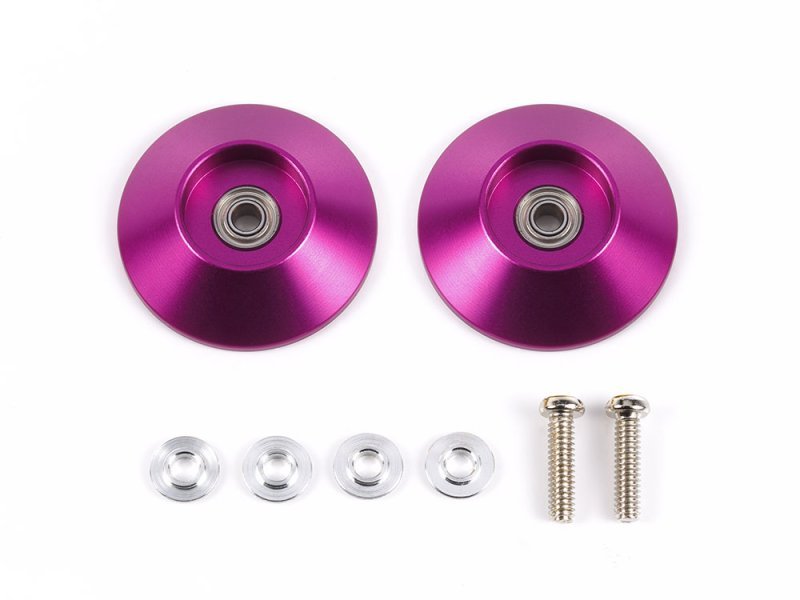 Tamiya 95541 - HG 19mm Lightweight Tapered Aluminum Ball-Race Rollers (Ringless/Purple)