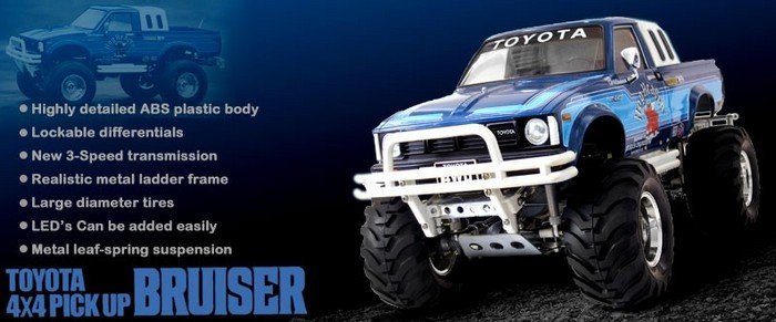 Tamiya 58519 RC 1/10 Toyota Bruiser 4WD Off-Road Pick-Up Truck Kit